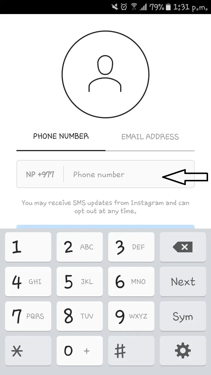 Enter phone number|Create an Instagram Account