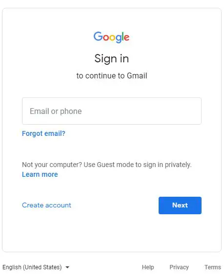 Signup page|Gmail Account