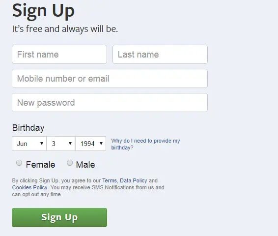 Facebook sign-up| Create a Facebook Account