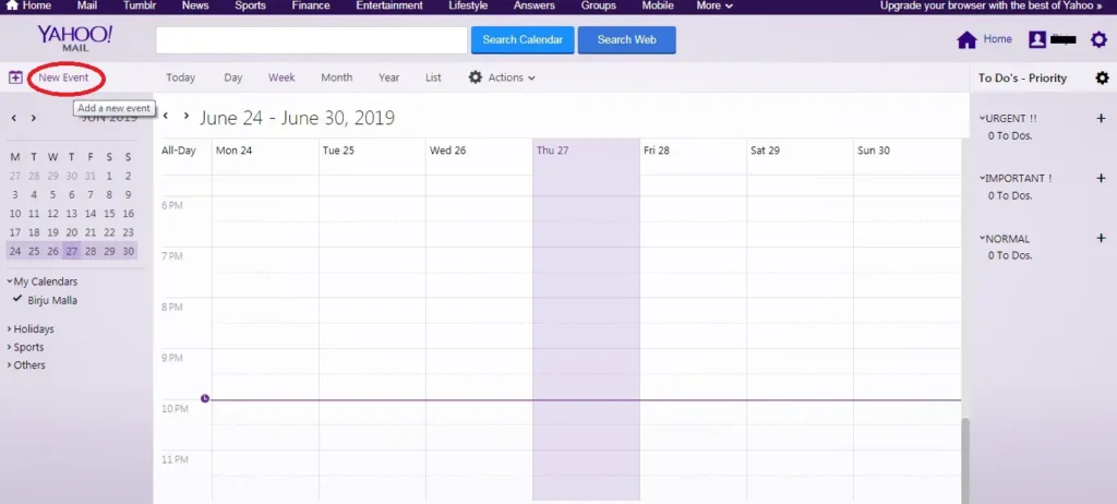 add new calendar|yahoo! services