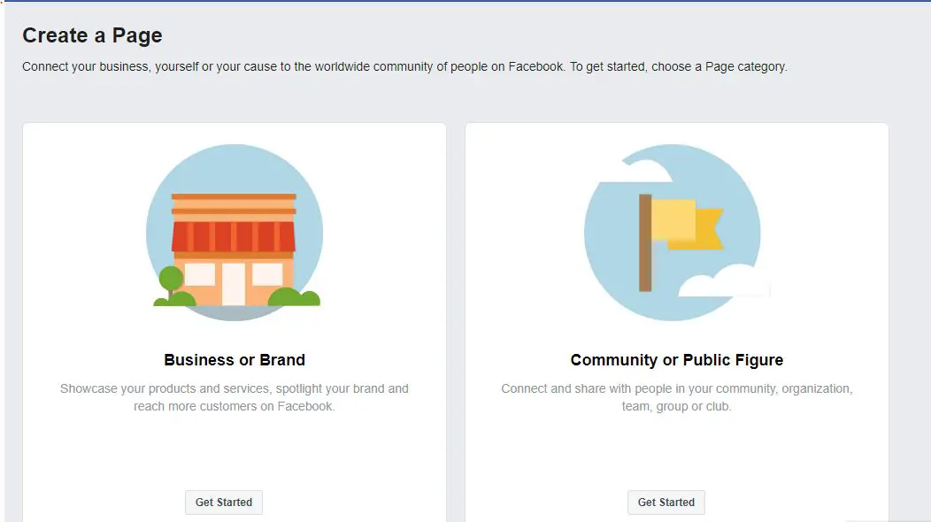 choose-which-page-to-create | create facebook page