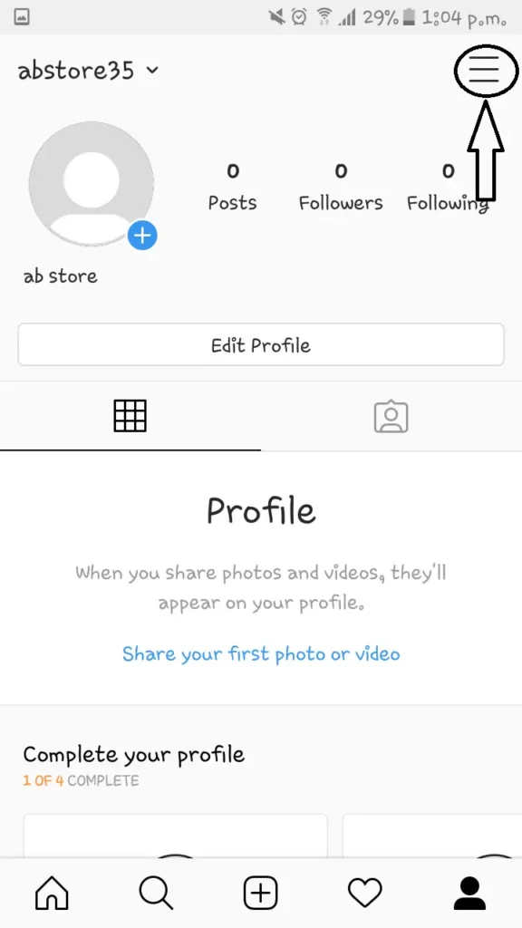 Instagram profile