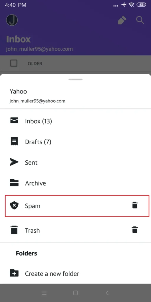 spam folder
