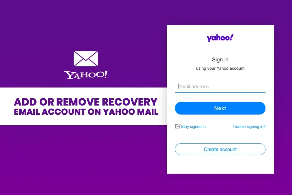 Add or Remove Recovery Email Account on Yahoo Mail