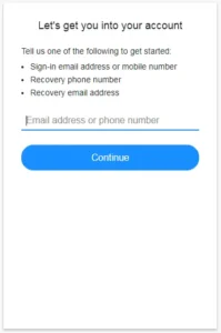 Recovery email or phone number