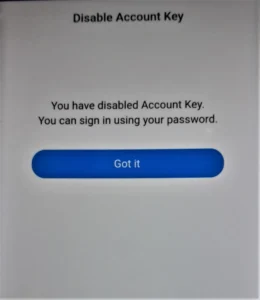 Yahoo account key disable