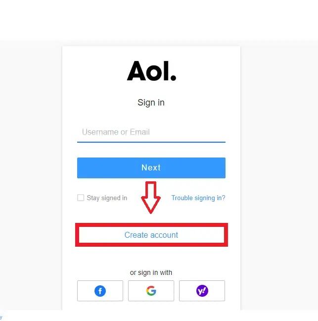 Create AOL account for free