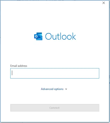 add account -connect Gmail account in Outlook