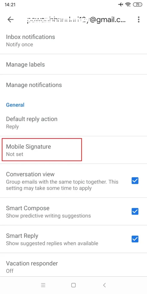 mobile signature - add Gmail signature android