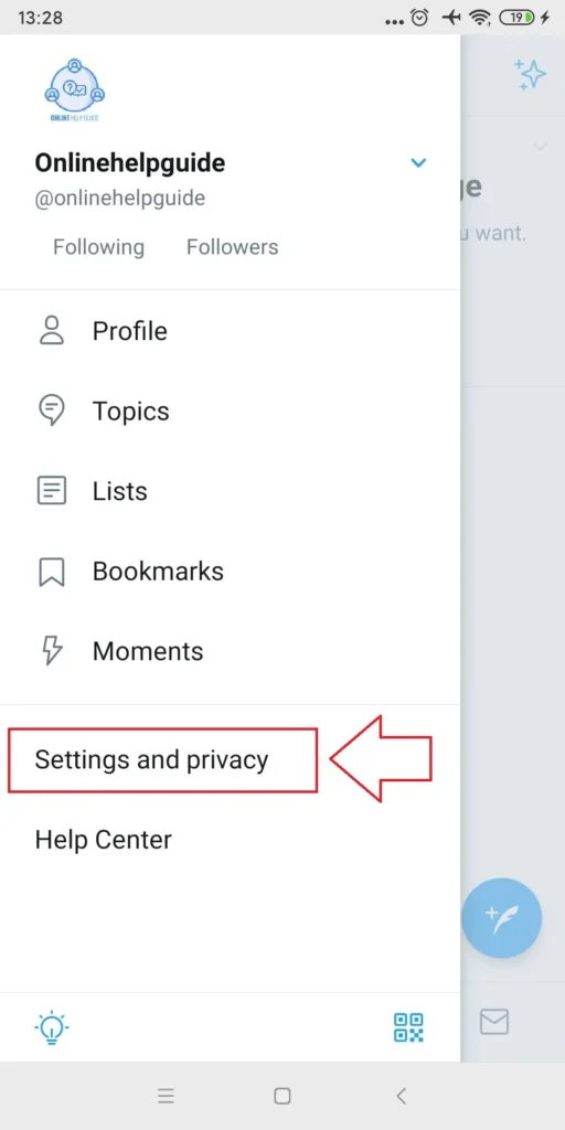 setting and privacy - Twitter