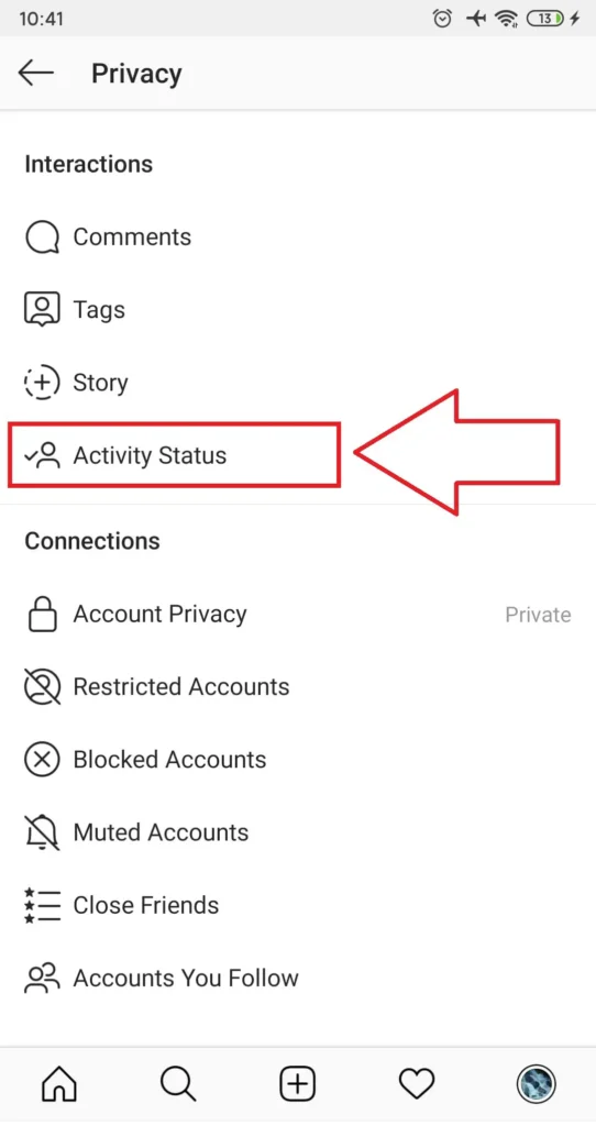 Account Status - set account visible