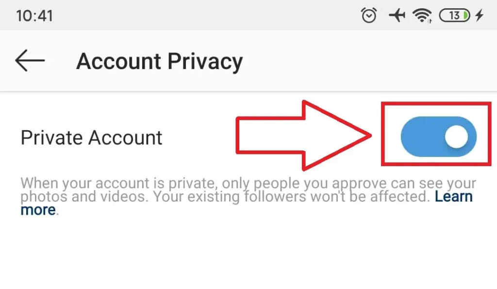 Private account - set public or private account