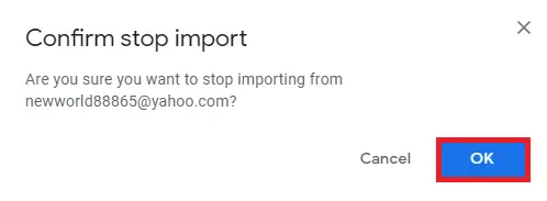 stop importing aol emails to gmail