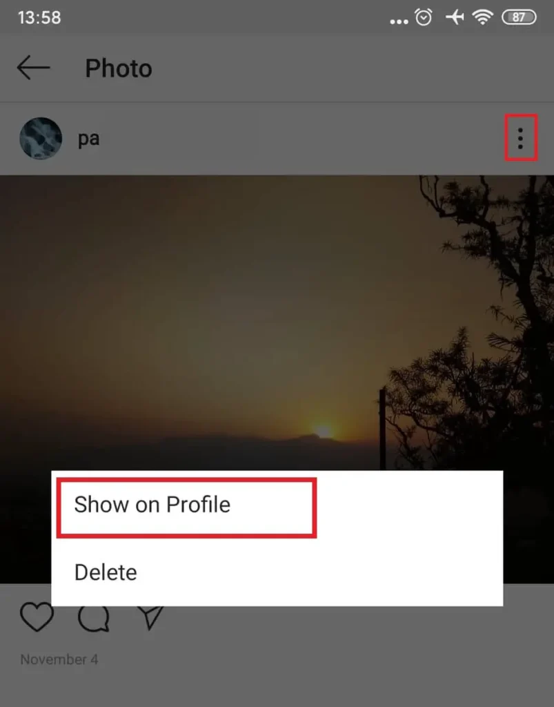 Show on profile - Archive Post