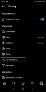 Show activity status | Hide The Last Seen Active Status On Instagram
