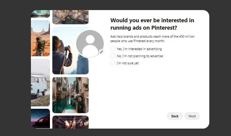 running ads on Pinterest