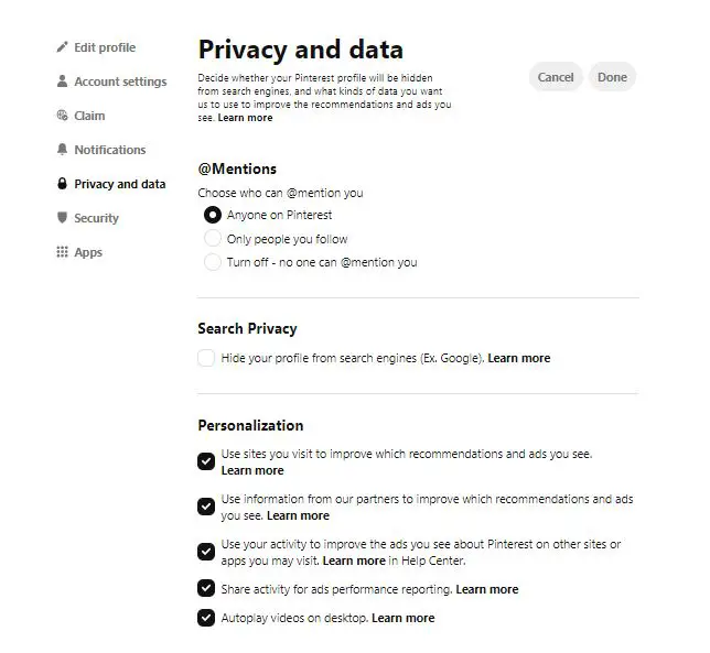 privacy and data