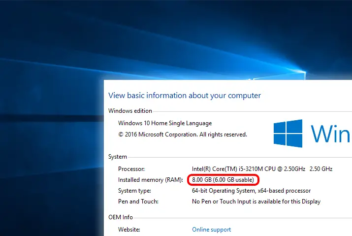 How To Fix RAM Usable On Windows 10