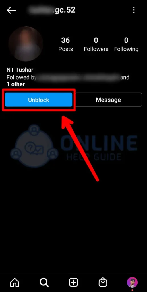Step 4 Unblock An Account | Fix Instagram Users Not Found