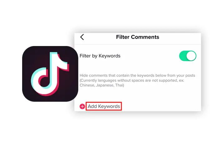 How to block Tiktok comments with specific keywords
