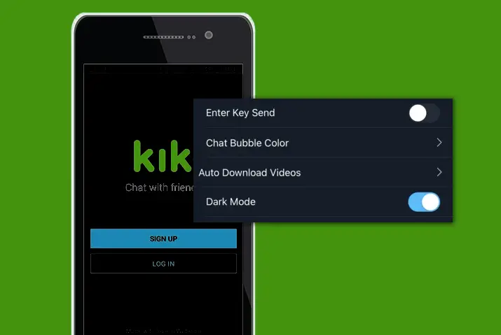 how to activate dark mode on Kik app