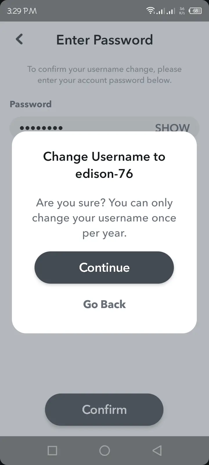 Finalize Your Username Change