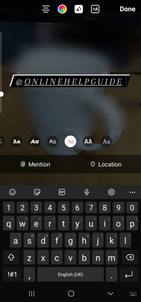 Step 2: Place A mention On Your Instagram Story