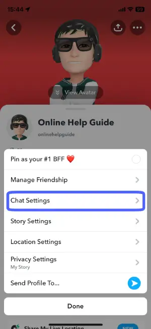 Click On Chat Settings