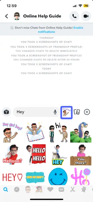 Click On The Emoji | Change Text in Snapchat Cameos