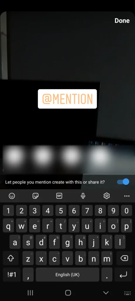 Step 6: Tag Name Of A Person On An Instagram Story