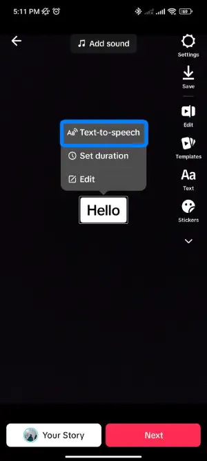 Select Text-To-Speech
