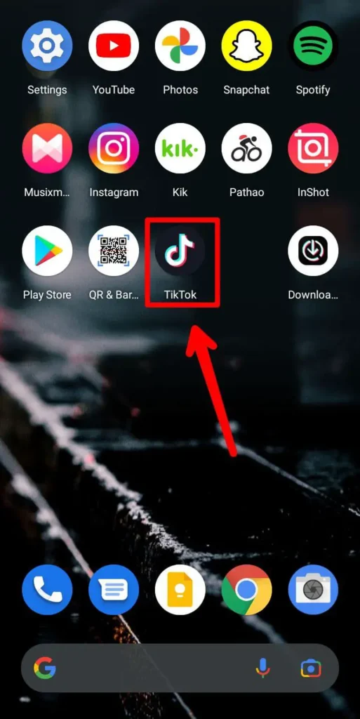 Launch the Tiktok in your device