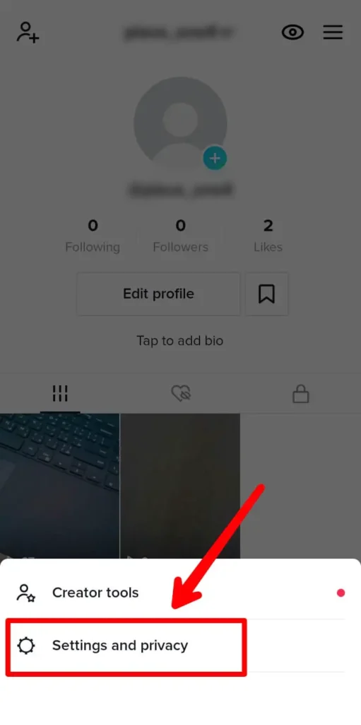 Click on settings and privacy