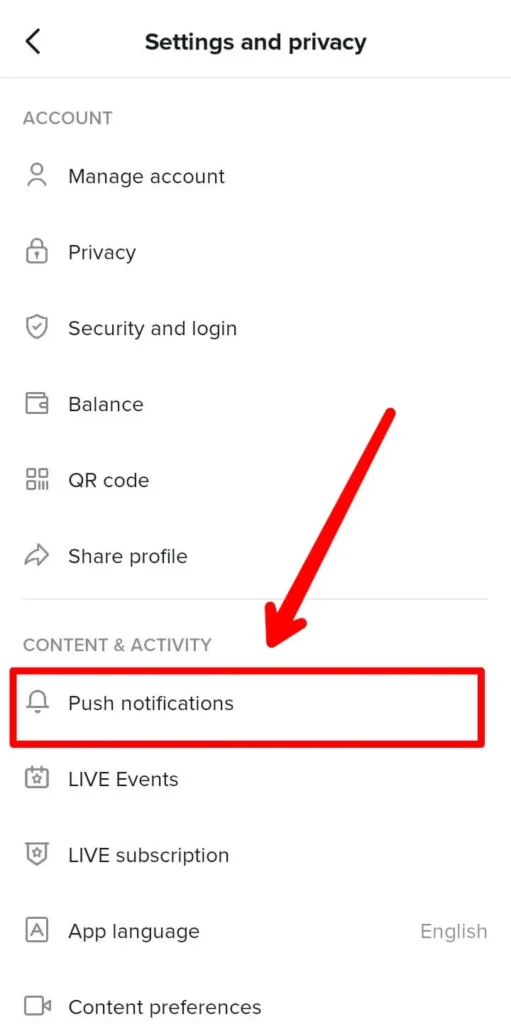 Select push notifications