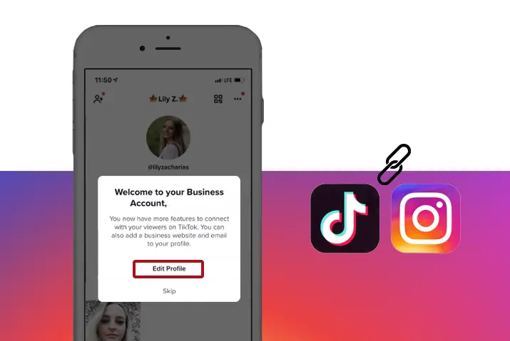 how to add tiktok account link in instagram bio