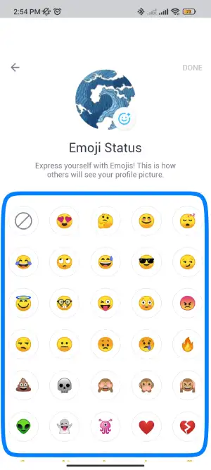 select the emoji