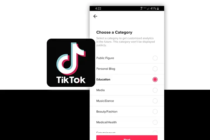 how to change the category of a tiktok profile
