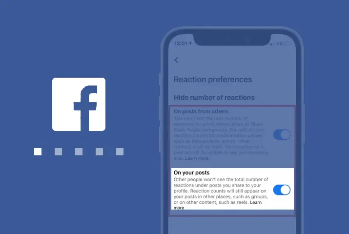 How to hide total number of reactions on facebook posts