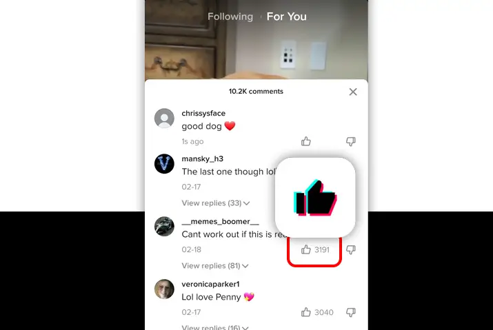 How to see who liked someone elses comment on Tiktok