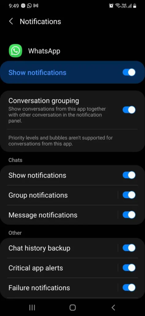 Fix WhatsApp Notifications