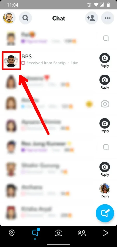 Click on the group profile icon