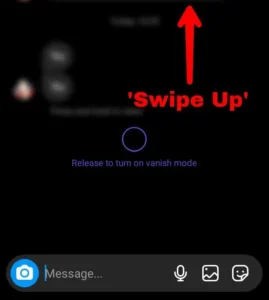 Step 4 Swipe up to turn on vanish mode