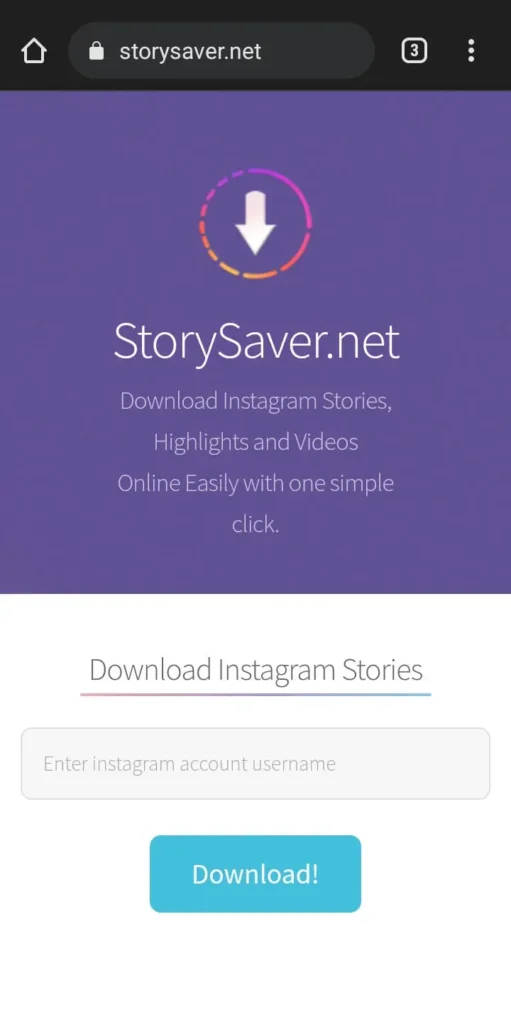 Visit the StorySaver site