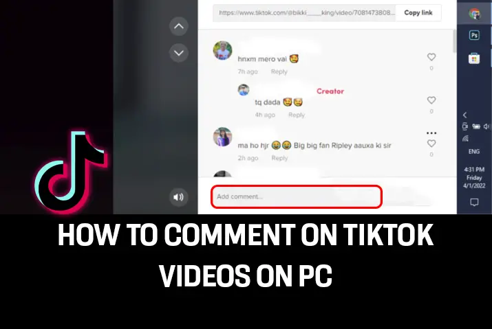 How to comment on Tiktok videos on PC