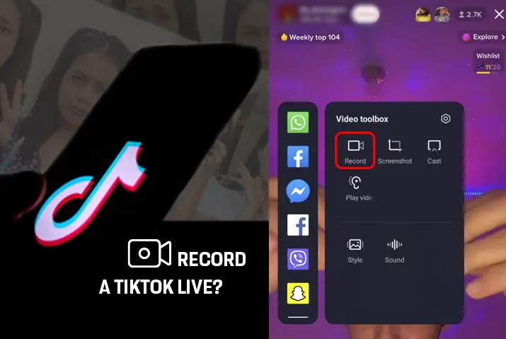 How to screen record a Tiktok live