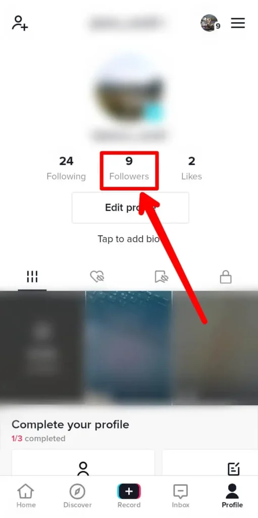 Step 3 Click On The Followers | See Your Followers On TikTok