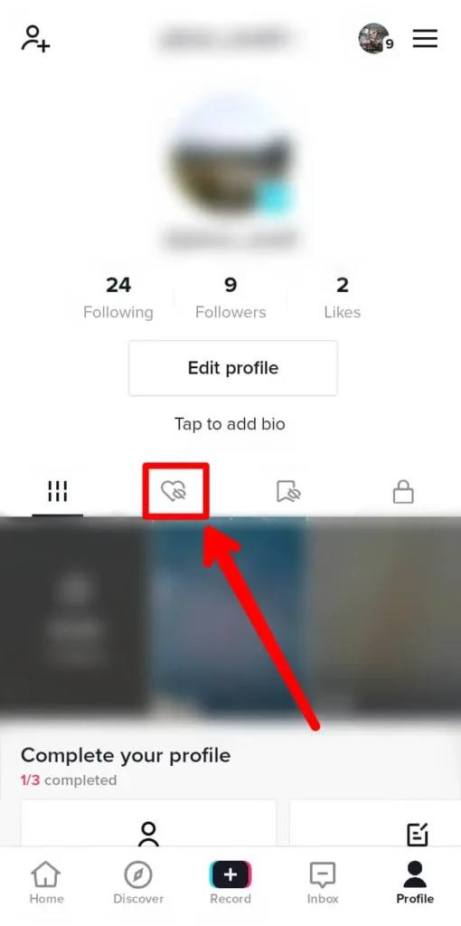 Step 3 Tap On The Heart Icon | Check My Liked Videos On TikTok 