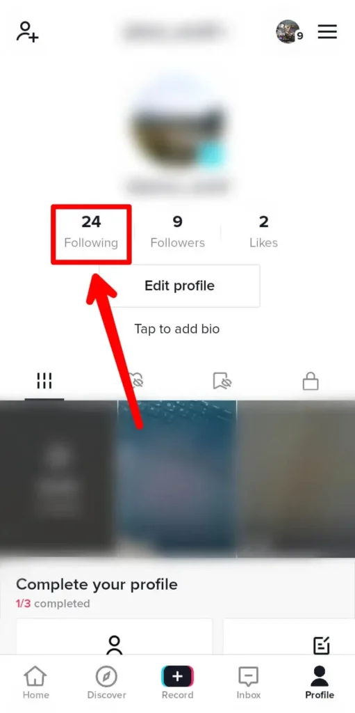 Step 3 Tap The Following Button | See Your Followers On TikTok