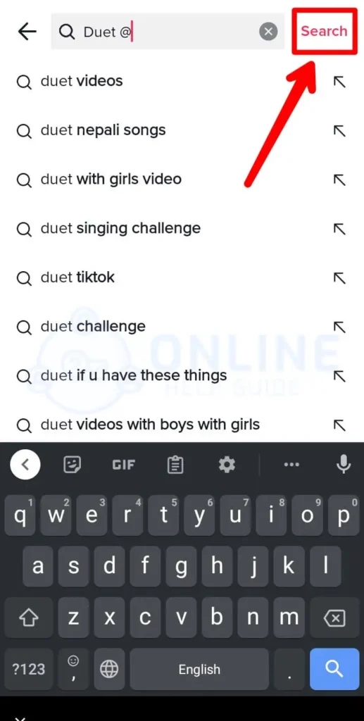 Step 4 Click Search | How Do You See Duets On Tiktok