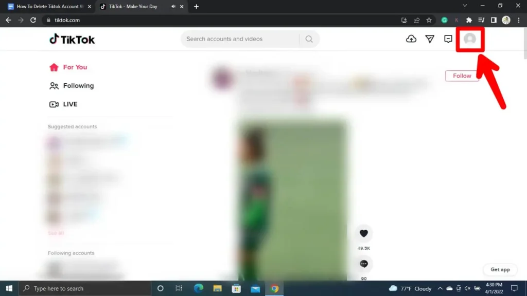 Step 4 Click The Profile Icon On The Top Right Corner
